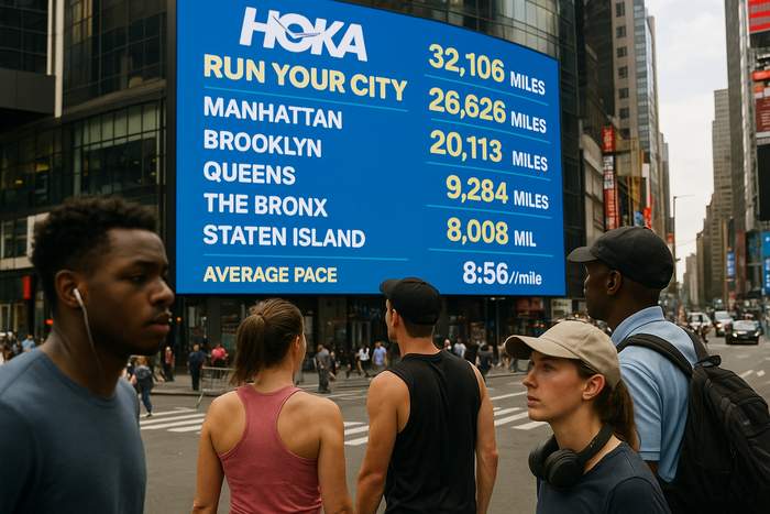 Hoka เปลี่ยนข้อมูลการวิ่งจาก Strava ให้กลายเป็นโฆษณาดิจิทัลนอกบ้าน